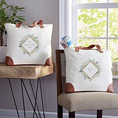 Floral Blossoms Canvas Tote 